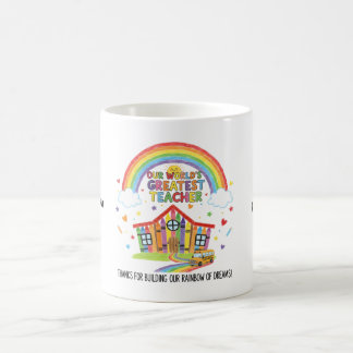 Regenbogenschule Lächelnde Sonne Weltbester Lehrer Kaffeetasse