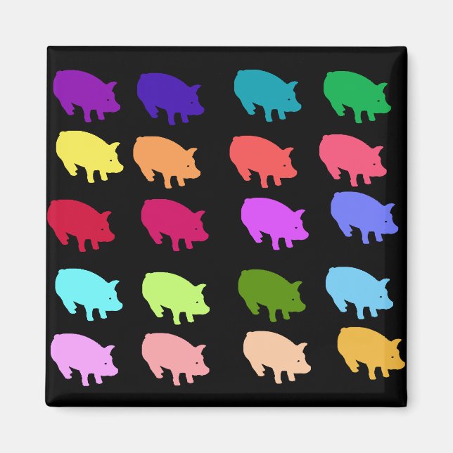Regenbogenschweine Magnet (Vorne)
