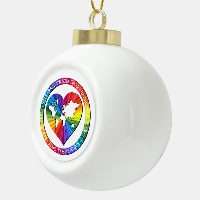Regenbogenseelenkreis Keramik Kugel-Ornament (Rechts)