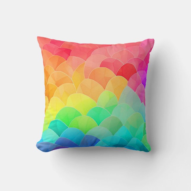 Regenbogenskala der Meerjungfrau Kissen (Vorderseite)