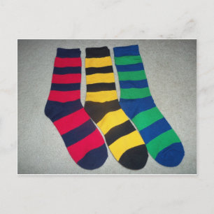 Regenbogensocken Postkarte