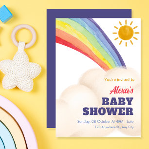 Regenbogensonnendusche Baby-Dusche Einladung