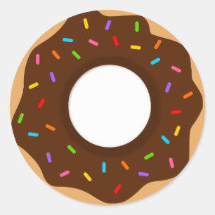 Regenbogensprinklen Schokolade Donut Runder Aufkleber