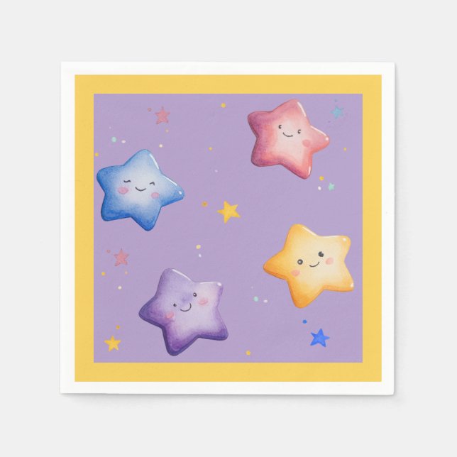 Regenbogenstars Serviette (Vorderseite)