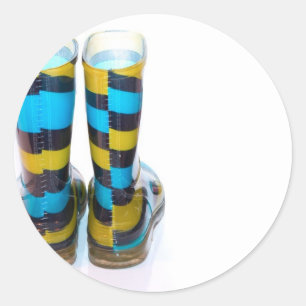 Regenbogenstiefel Runder Aufkleber