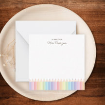 Regenbogenstifte Personalisierte Lehrernotiz