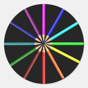 Regenbogenstifte Runder Aufkleber