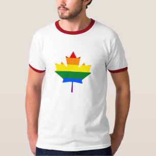 Regenbogenstolz-Ahornblatt T - Shirt