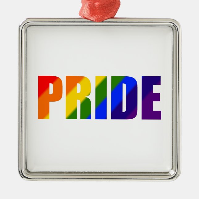 Regenbogenstolzverzierung Ornament Aus Metall (Vorne)