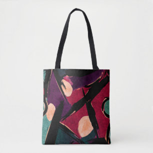Regenbogenstreifen: Abstrakte Acryltextur Tasche