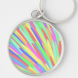 Regenbogenstreifen Abstraktes Design Schlüsselanhänger