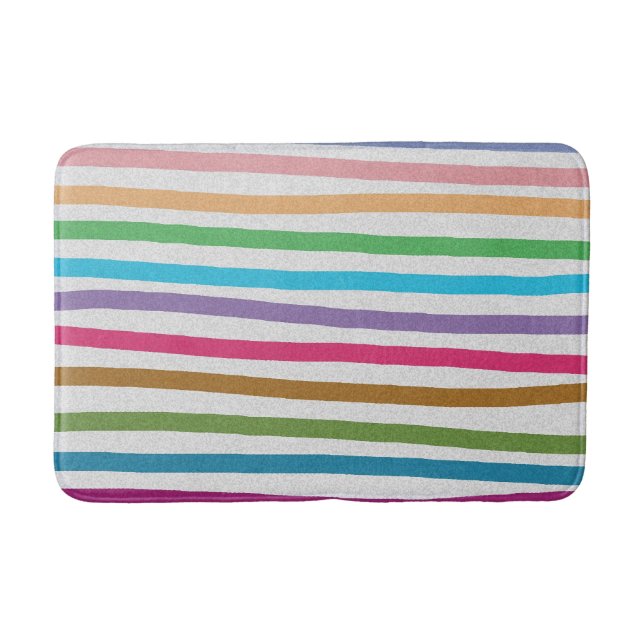 Regenbogenstreifen Badematte (Vorderseite)