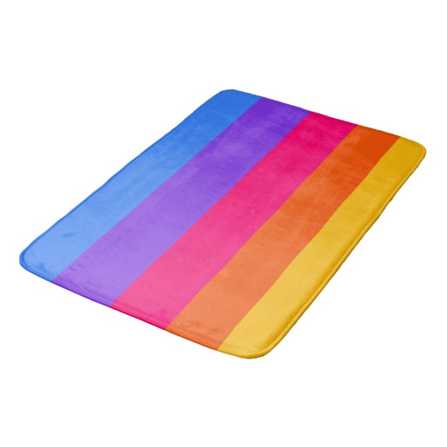 Regenbogenstreifen Badematte (Schrägansicht)