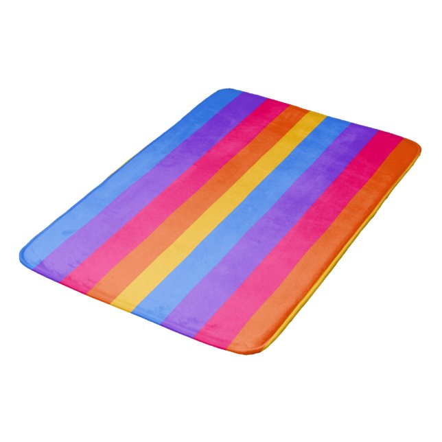 Regenbogenstreifen Badematte (Schrägansicht)