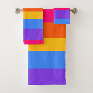 Regenbogenstreifen Badhandtuch Set