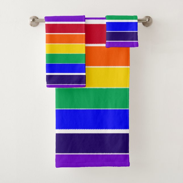 Regenbogenstreifen Badhandtuch Set (Insitu)