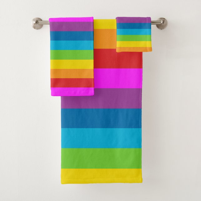 Regenbogenstreifen Badhandtuch Set (Insitu)