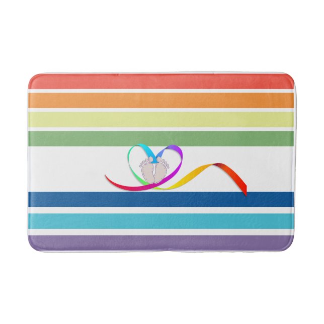 Regenbogenstreifen Bath Mat Badematte (Vorderseite)