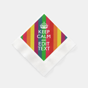 Regenbogenstreifen Behielt Ruhe und Ihren Text ind Serviette