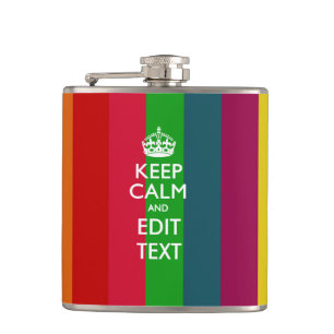 Regenbogenstreifen Behielt ruhig und Ihr Text wurd Flachmann