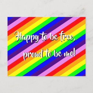 Regenbogenstreifen Buntes Stolz Glücklich Stolzes  Postkarte