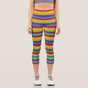 Regenbogenstreifen Capri Leggings