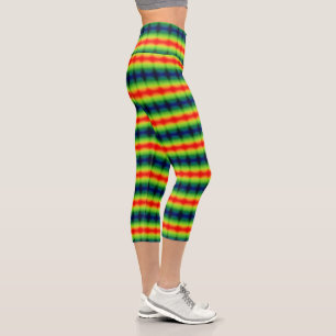 Regenbogenstreifen Capri Leggings