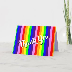 Regenbogenstreifen Danke von ganzem Herzen Karte