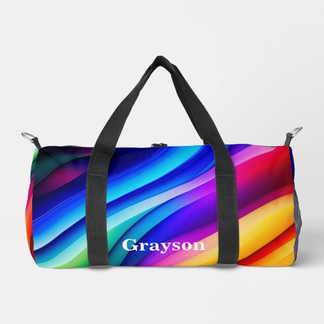 Regenbogenstreifen Duffle Bag (Vorderseite)