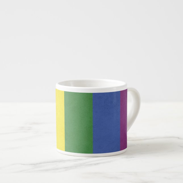 Regenbogenstreifen Espressotasse (Vorderseite Rechts)