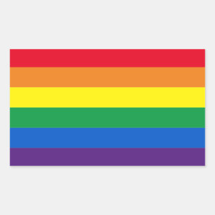 Regenbogenstreifen Farben Lgbt Lgbtq Schwulenflagg Rechteckiger Aufkleber