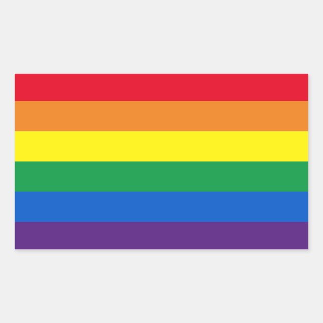 Regenbogenstreifen Farben Lgbt Lgbtq Schwulenflagg Rechteckiger Aufkleber (Vorderseite)