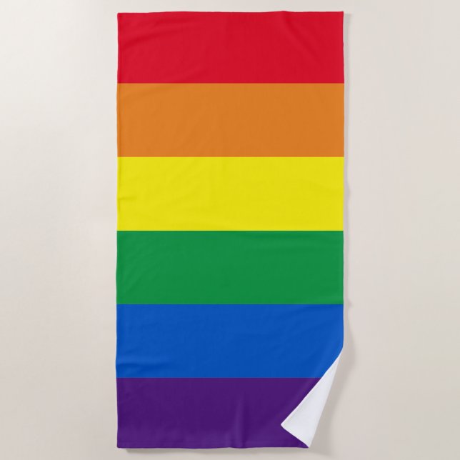 Regenbogenstreifen Farben Lgbt Lgbtq Schwulenflagg Strandtuch (Vorderseite)