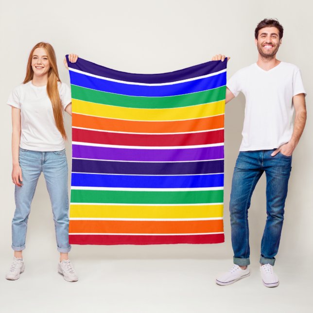 Regenbogenstreifen Fleecedecke (Beispiel)