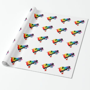 Regenbogenstreifen für Roller-Skate Geschenkpapier