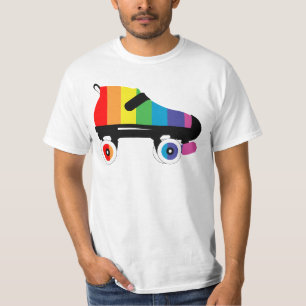 Regenbogenstreifen für Roller-Skate T-Shirt