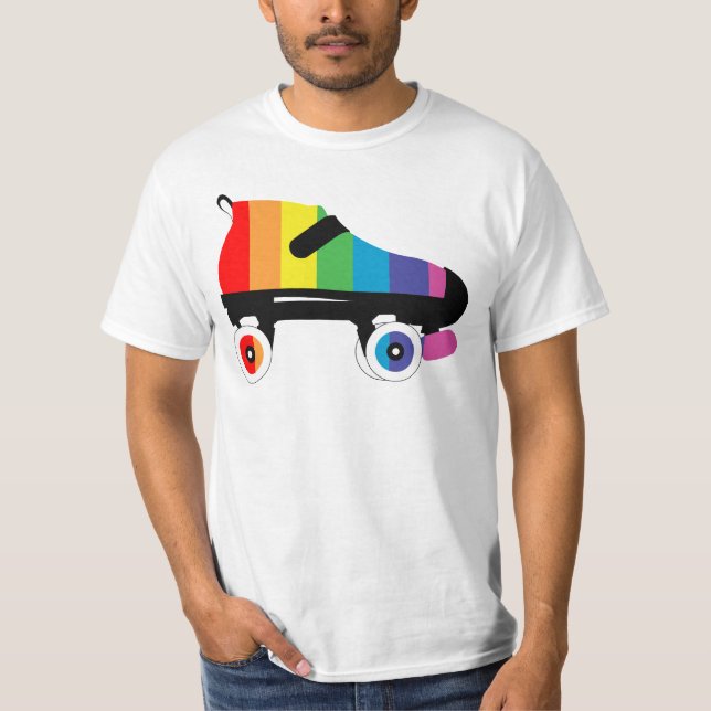 Regenbogenstreifen für Roller-Skate T-Shirt (Vorderseite)