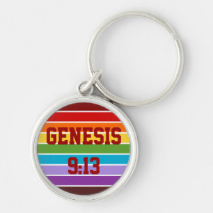 Regenbogenstreifen, Genesis 9:13 Schlüsselanhänger