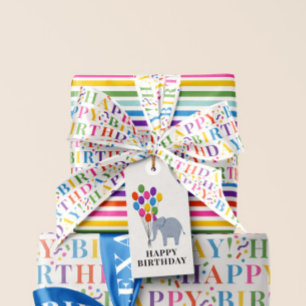 Regenbogenstreifen Geschenkpapier