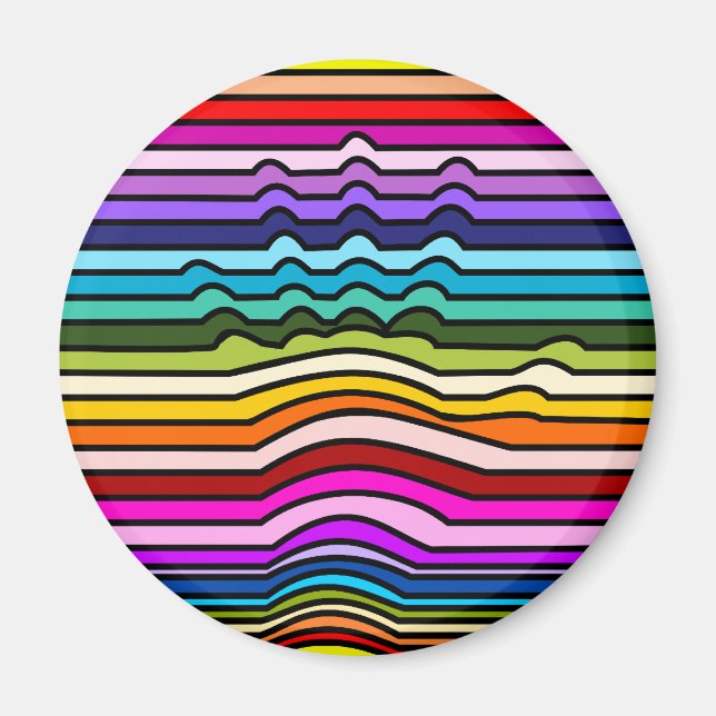 Regenbogenstreifen Hand Magnet (Vorne)