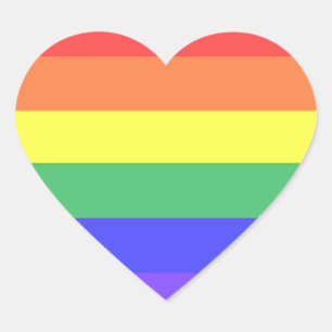 Regenbogenstreifen Herz-Aufkleber