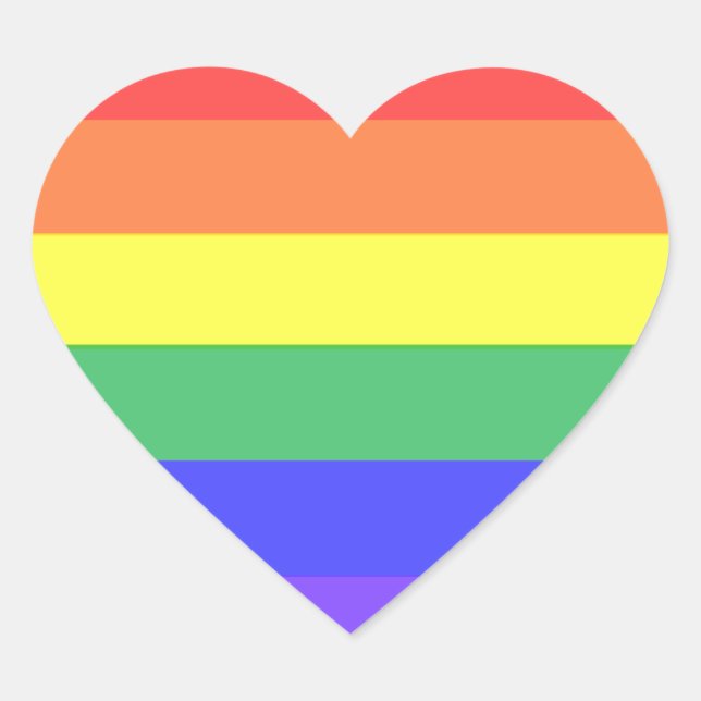 Regenbogenstreifen Herz-Aufkleber (Vorderseite)