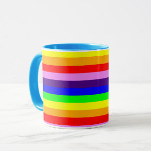 Regenbogenstreifen Horizontal Klassisch Bunt Farbi Tasse