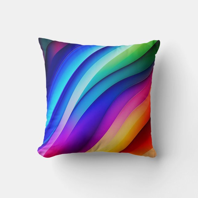 Regenbogenstreifen Kissen (Vorderseite)