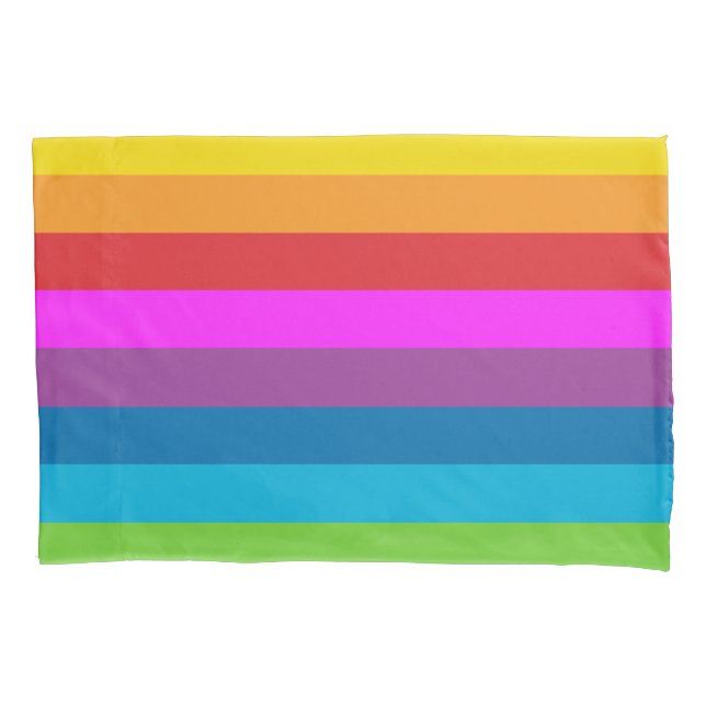 Regenbogenstreifen Kissenbezug (Vorderseite)