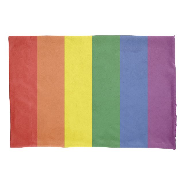 Regenbogenstreifen Kissenbezug (Vorderseite)