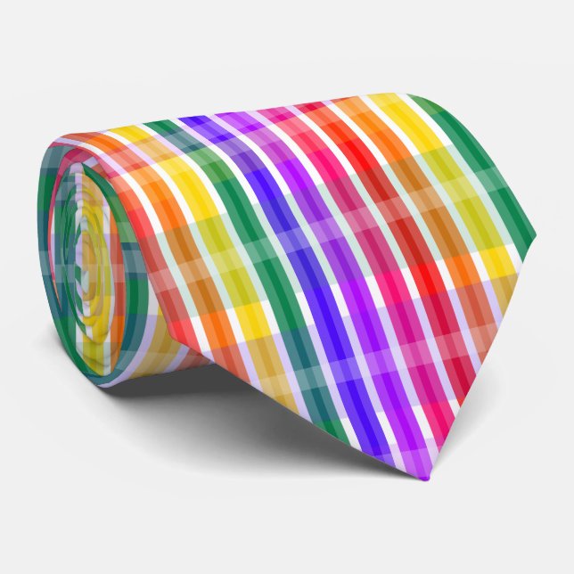 Regenbogenstreifen Krawatte (Gerollt)