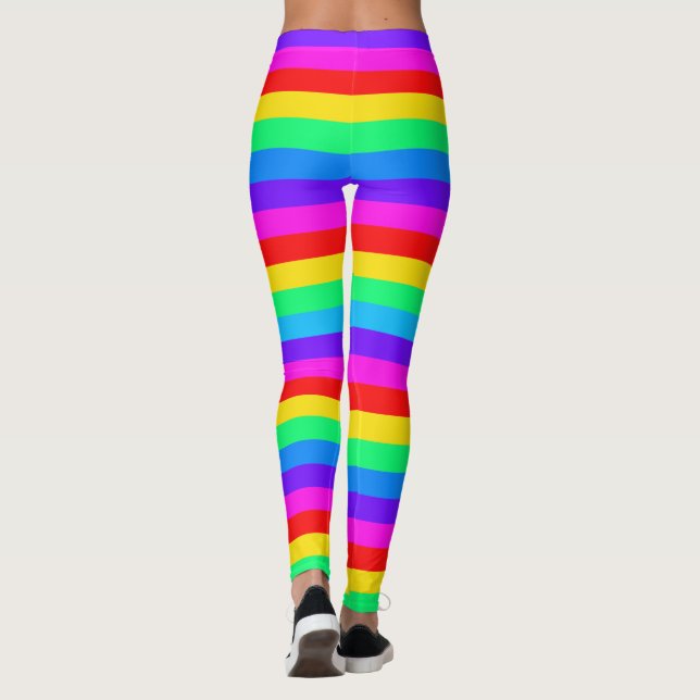 Regenbogenstreifen Leggings (Rückseite)