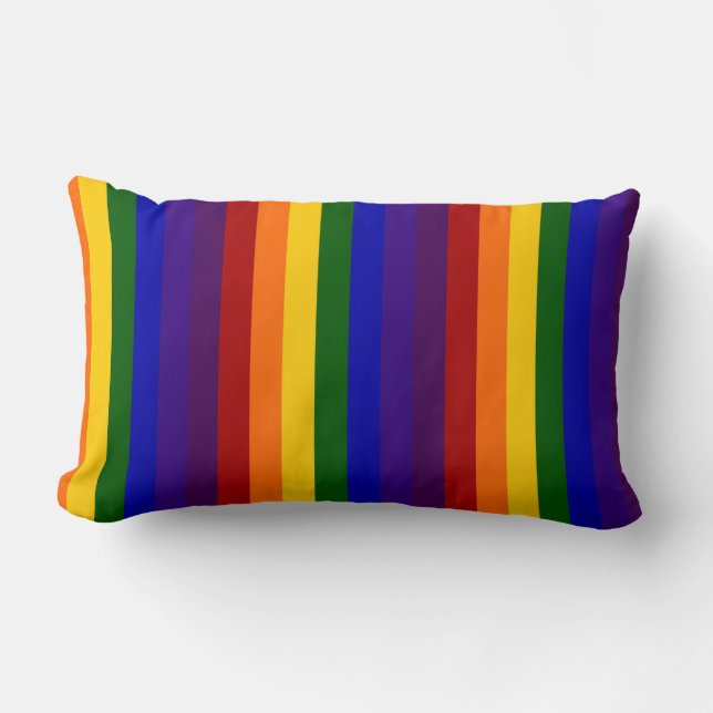Regenbogenstreifen Lendenkissen (Vorderseite)