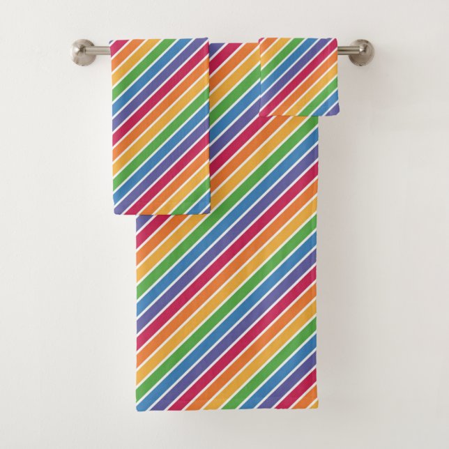 Regenbogenstreifen Muster Badhandtuch Set (Insitu)
